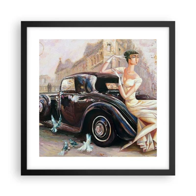 Plagát v čiernom ráme - Elegancia v retro štýle - 40x40 cm