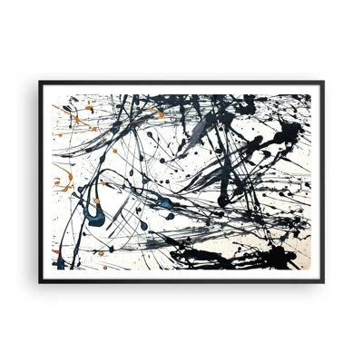 Plagát v čiernom ráme - Expresionistická abstrakcia - 100x70 cm