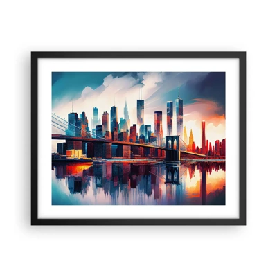 Plagát v čiernom ráme - Famózny New York - 50x40 cm