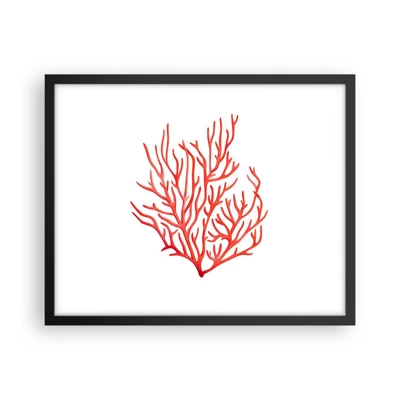Plagát v čiernom ráme - Koralový filigrán - 50x40 cm