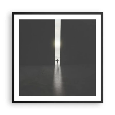 Plagát v čiernom ráme - Krok k svetlej budúcnosti - 60x60 cm