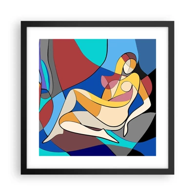 Plagát v čiernom ráme - Kubistický akt - 40x40 cm