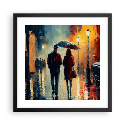 Plagát v čiernom ráme - Mestská love story - 40x40 cm