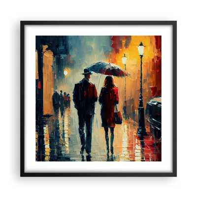 Plagát v čiernom ráme - Mestská love story - 50x50 cm