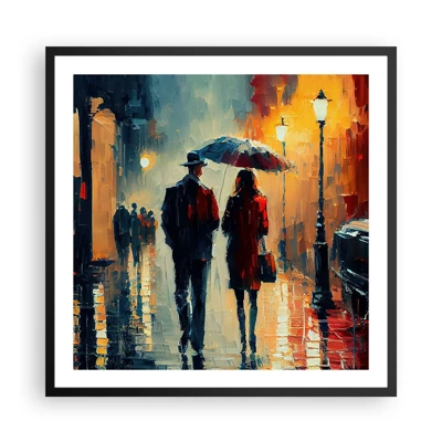 Plagát v čiernom ráme - Mestská love story - 60x60 cm