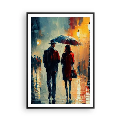 Plagát v čiernom ráme - Mestská love story - 70x100 cm