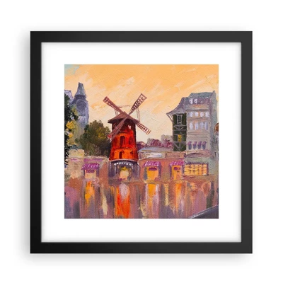 Plagát v čiernom ráme - Parížske ikony – Moulin Rouge - 30x30 cm