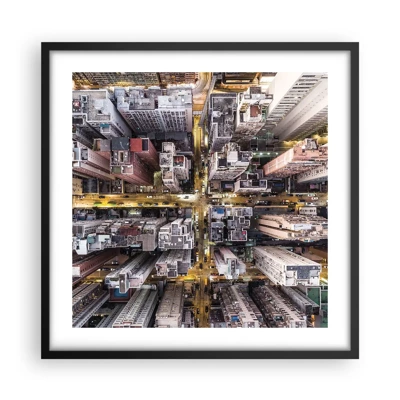 Plagát v čiernom ráme - Pozdrav z Hongkongu - 50x50 cm