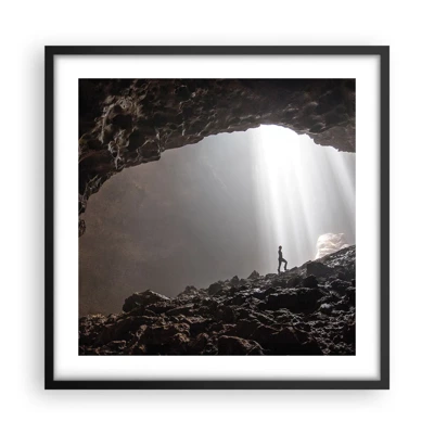 Plagát v čiernom ráme - Svetelná jaskyňa - 50x50 cm