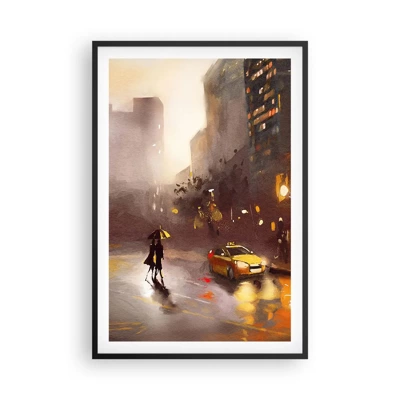 Plagát v čiernom ráme - Vo svetlách New Yorku - 61x91 cm