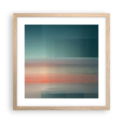 Plagát v ráme zo svetlého duba - Abstrakcia: vlny svetla - 40x40 cm