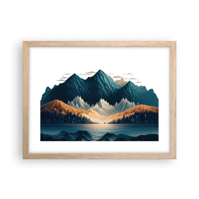 Plagát v ráme zo svetlého duba - Dokonalá horská krajina - 40x30 cm