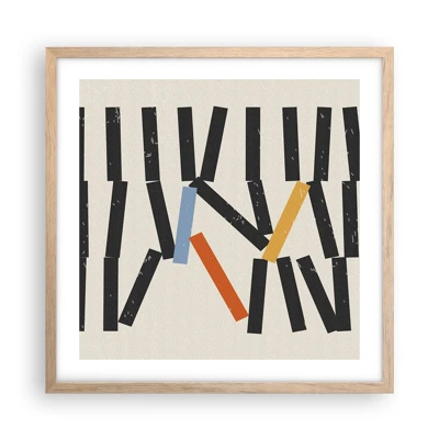 Plagát v ráme zo svetlého duba - Domino – kompozícia - 50x50 cm