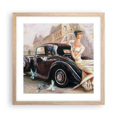 Plagát v ráme zo svetlého duba - Elegancia v retro štýle - 40x40 cm