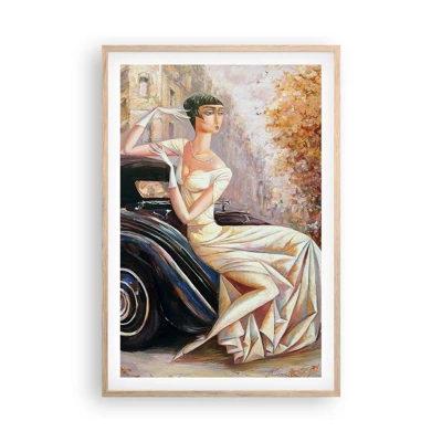 Plagát v ráme zo svetlého duba - Elegancia v retro štýle - 61x91 cm