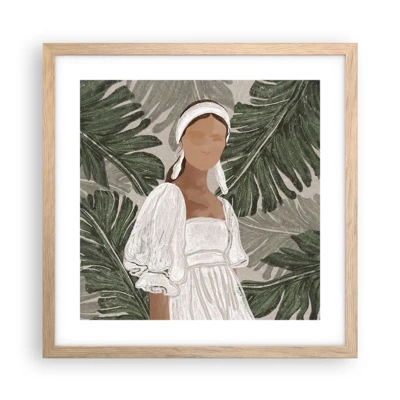 Plagát v ráme zo svetlého duba - Exotický portrét - 40x40 cm