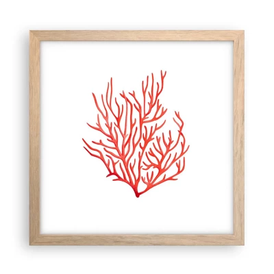 Plagát v ráme zo svetlého duba - Koralový filigrán - 30x30 cm