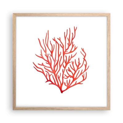 Plagát v ráme zo svetlého duba - Koralový filigrán - 50x50 cm