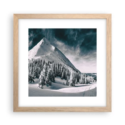 Plagát v ráme zo svetlého duba - Krajina snehu a ľadu - 30x30 cm