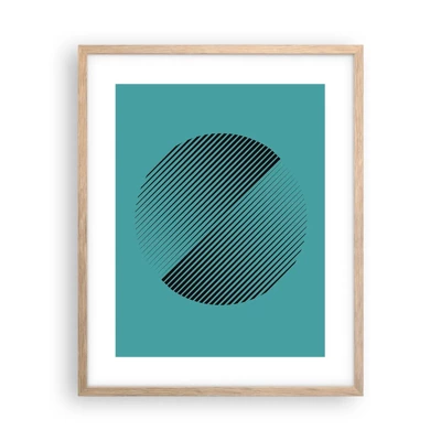 Plagát v ráme zo svetlého duba - Kruh – geometrická variácia - 40x50 cm