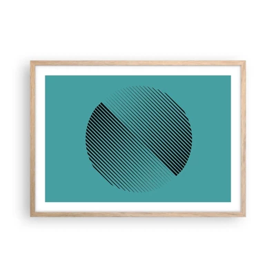 Plagát v ráme zo svetlého duba - Kruh – geometrická variácia - 70x50 cm