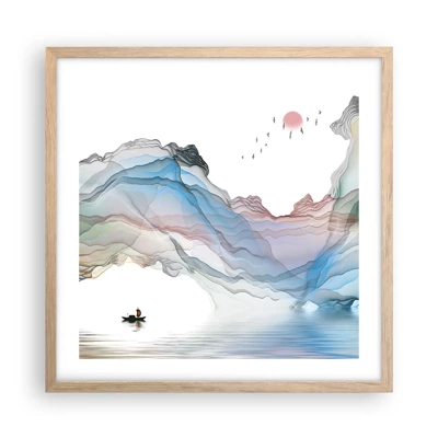 Plagát v ráme zo svetlého duba - Ku krištáľovým horám - 50x50 cm