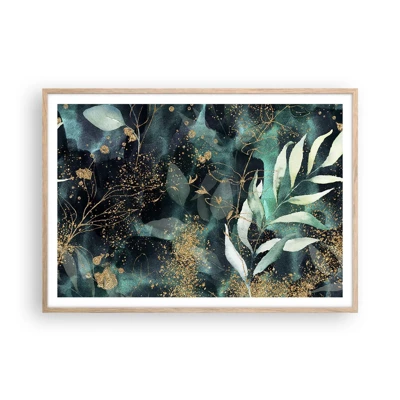 Plagát v ráme zo svetlého duba - Kúzelná záhrada - 100x70 cm