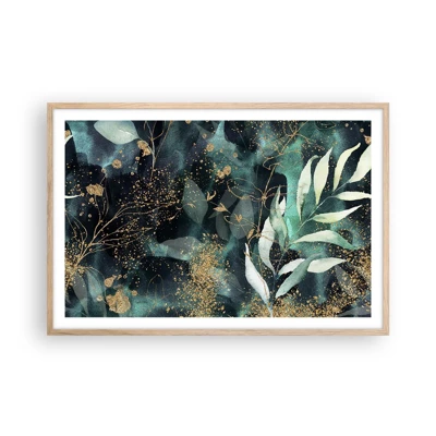 Plagát v ráme zo svetlého duba - Kúzelná záhrada - 91x61 cm