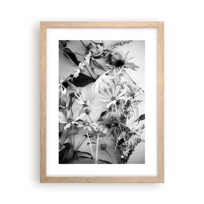 Plagát v ráme zo svetlého duba - Kvety bez kytice - 30x40 cm