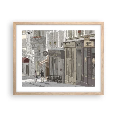 Plagát v ráme zo svetlého duba - Mestské radosti - 50x40 cm