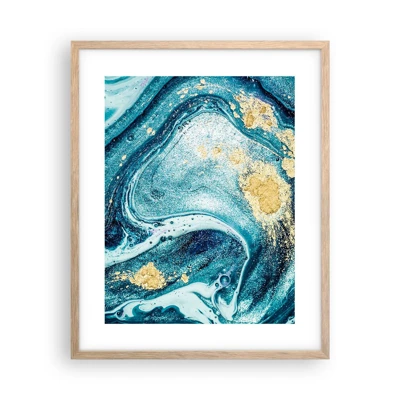 Plagát v ráme zo svetlého duba - Modrý vír - 40x50 cm