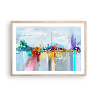Plagát v ráme zo svetlého duba - Most radosti nad riekou života - 70x50 cm