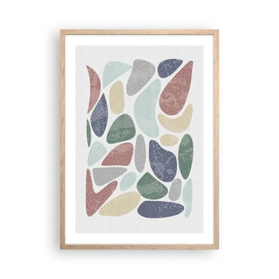 Plagát v ráme zo svetlého duba - Mozaika práškových farieb - 50x70 cm