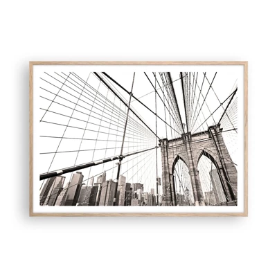 Plagát v ráme zo svetlého duba - Newyorská katedrála - 100x70 cm