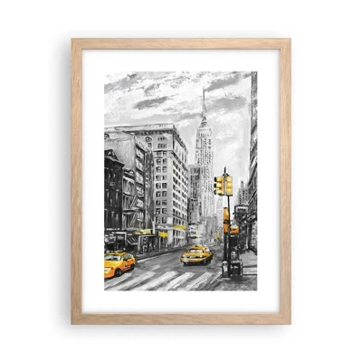 Plagát v ráme zo svetlého duba - Newyorský príbeh - 30x40 cm