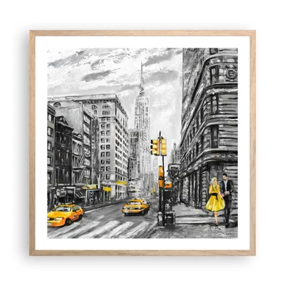 Plagát v ráme zo svetlého duba - Newyorský príbeh - 60x60 cm