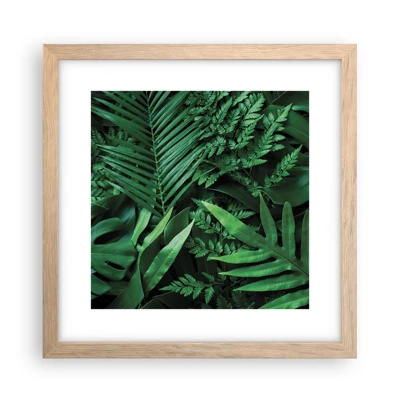Plagát v ráme zo svetlého duba - Objaté v zeleni - 30x30 cm