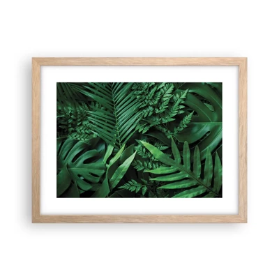 Plagát v ráme zo svetlého duba - Objaté v zeleni - 40x30 cm