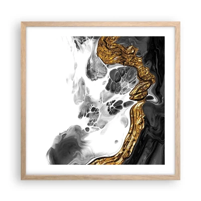 Plagát v ráme zo svetlého duba - Organická kompozícia - 50x50 cm