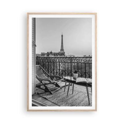 Plagát v ráme zo svetlého duba - Parížske popoludnie - 70x100 cm