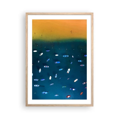 Plagát v ráme zo svetlého duba - Prázdninová hra - 50x70 cm