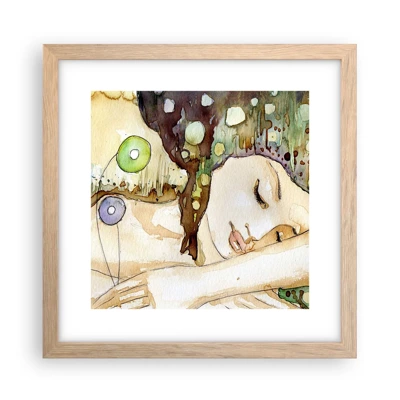 Plagát v ráme zo svetlého duba - Smaragdovo-fialový sen - 30x30 cm