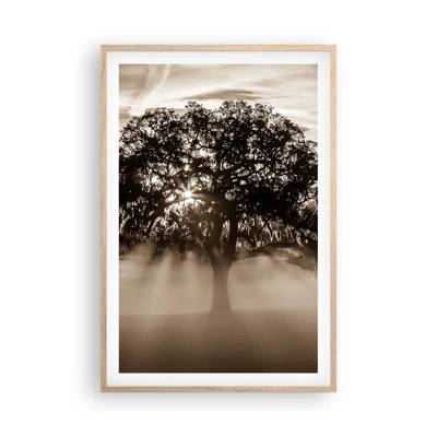 Plagát v ráme zo svetlého duba - Strom správ samotného dobra - 61x91 cm