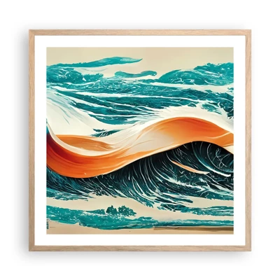 Plagát v ráme zo svetlého duba - Surferov sen - 60x60 cm