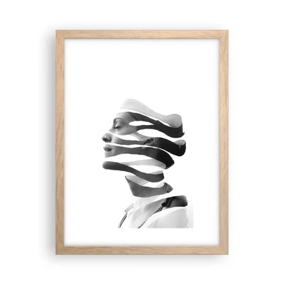 Plagát v ráme zo svetlého duba - Surrealistický portrét - 30x40 cm