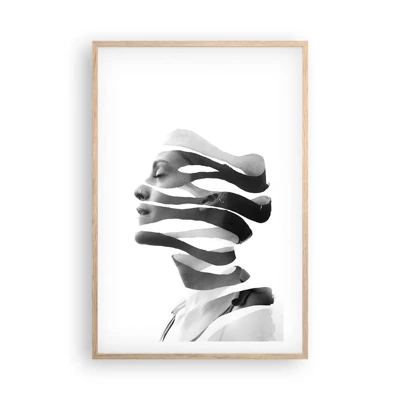 Plagát v ráme zo svetlého duba - Surrealistický portrét - 61x91 cm