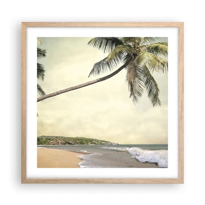 Plagát v ráme zo svetlého duba - Tropický sen - 50x50 cm