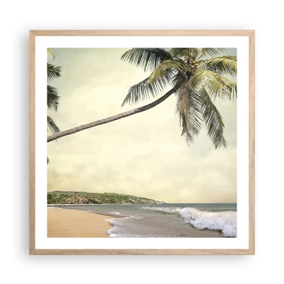 Plagát v ráme zo svetlého duba - Tropický sen - 60x60 cm