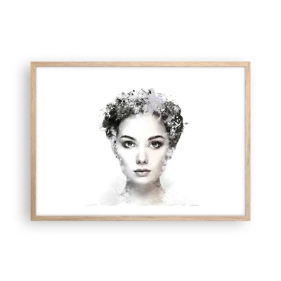 Plagát v ráme zo svetlého duba - Veľmi štýlový portrét - 70x50 cm