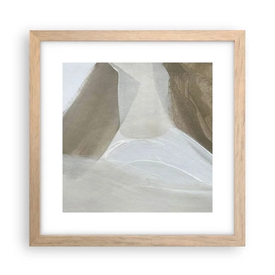 Plagát v ráme zo svetlého duba - Vlna bielej - 30x30 cm